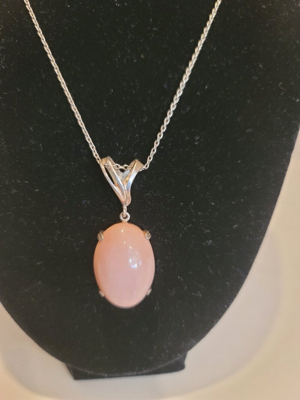 Vintage c1975 Relios 925 Sterling Pink Coral Pendant Necklace 18" Italy